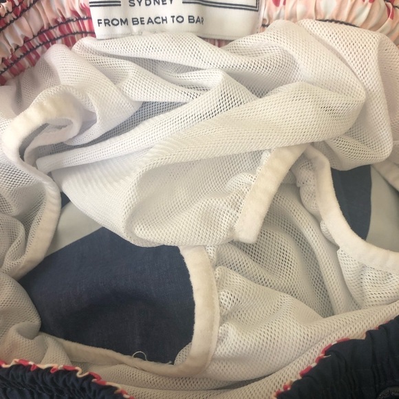 The Rocks Push Balmoral Mid Length Navy Stripe Board Shorts Sz 36 Beach To Bar - Picture 6 of 7